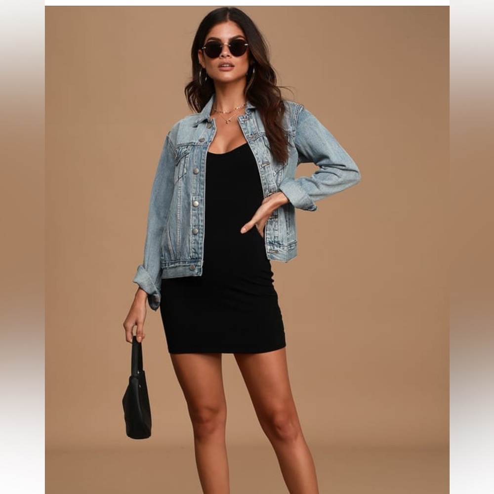 Lulu’s Black Ribbed Bodycon Mini Dress